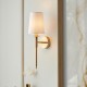 74298-100 Vintage Brass Wall Lamp with White Shade