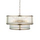 74353-001 Antique Brass 5 Light Pendant with Ribbed Glass