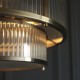 74353-001 Antique Brass 5 Light Pendant with Ribbed Glass