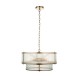74353-001 Antique Brass 5 Light Pendant with Ribbed Glass