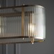 74354-001 Antique Brass 4 Light over Island Fitting with Ribbed Glass