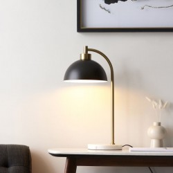 74418-001 Antique Brass & Marble Table Lamp with Black Shade 74418-001 Antique Brass & Marble Table Lamp with Black Shade