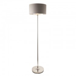 74423-001 Bright Nickel Floor Lamp with Charcoal Linen Shade