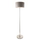 74423-001 Bright Nickel Floor Lamp with Charcoal Linen Shade