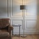 74423-001 Bright Nickel Floor Lamp with Charcoal Linen Shade