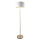 74424-001 Antique Brass Floor Lamp with Vintage White Shade