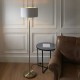 74424-001 Antique Brass Floor Lamp with Vintage White Shade