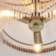 74428-001 Antique Brass 3 Light Semi Flush with Clear Glass Rods