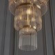 74430-001 Antique Brass 21 Light Chandelier with Clear Glass Rods