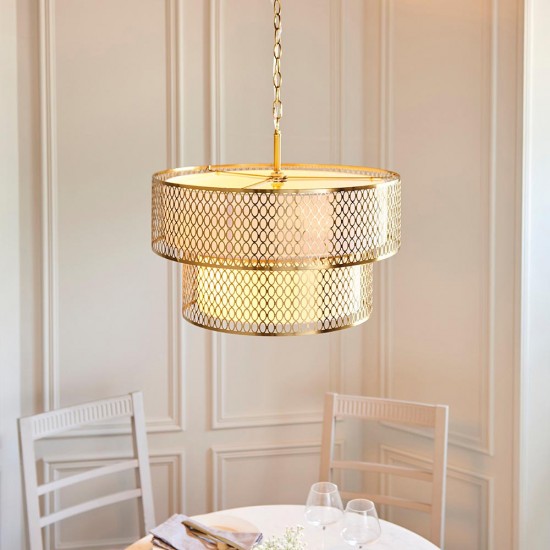 78447-001 Gold 6 Light Pendant with Frosted Diffuser 78447-001 Gold 6 Light Pendant with Frosted Diffuser