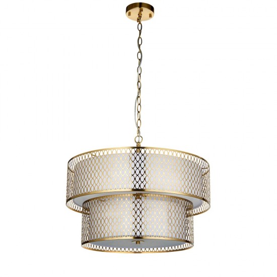 78447-001 Gold 6 Light Pendant with Frosted Diffuser 78447-001 Gold 6 Light Pendant with Frosted Diffuser