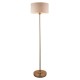 74493-001 Vintage Brass Floor Lamp with Natural Linen Shade