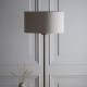 74493-001 Vintage Brass Floor Lamp with Natural Linen Shade