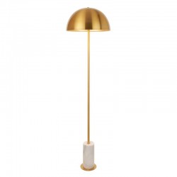 74290-001 Brushed Aged Brass & White Marble Floor Lamp