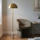 74290-100 Brushed Aged Brass & White Marble Floor Lamp