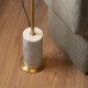 74290-100 Brushed Aged Brass & White Marble Floor Lamp