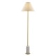 74292-100 Brushed Aged Brass & White Marble Floor Lamp with Natural Linen Shade