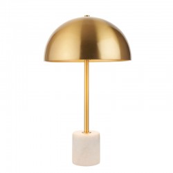 74289-001 Brushed Aged Brass & White Marble Table Lamp