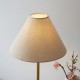 74291-100 Brushed Aged Brass & White Marble Table Lamp with Natural Linen Shade