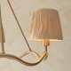 74506-001 Brushed Aged Brass 3 Light Centre Fitting with Natural Raffia Tapered Shades