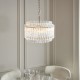 78890-001 Brushed Aged Brass 3 Light Pendant with Clear Ribbed Glass Rods