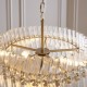 78890-001 Brushed Aged Brass 3 Light Pendant with Clear Ribbed Glass Rods