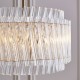 78890-001 Brushed Aged Brass 3 Light Pendant with Clear Ribbed Glass Rods