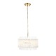78890-001 Brushed Aged Brass 3 Light Pendant with Clear Ribbed Glass Rods
