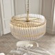 78891-001 Brushed Aged Brass 5 Light Pendant with Clear Ribbed Glass Rods