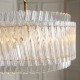 78891-001 Brushed Aged Brass 5 Light Pendant with Clear Ribbed Glass Rods