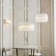 78891-001 Brushed Aged Brass 5 Light Pendant with Clear Ribbed Glass Rods