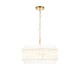 78891-001 Brushed Aged Brass 5 Light Pendant with Clear Ribbed Glass Rods