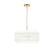 78891-001 Brushed Aged Brass 5 Light Pendant with Clear Ribbed Glass Rods