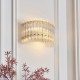 78892-001 Brushed Aged Brass 2 Light Wall Lamp with Clear Ribbed Glass Rods