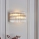 78892-001 Brushed Aged Brass 2 Light Wall Lamp with Clear Ribbed Glass Rods
