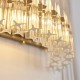 78892-001 Brushed Aged Brass 2 Light Wall Lamp with Clear Ribbed Glass Rods