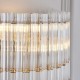 78892-001 Brushed Aged Brass 2 Light Wall Lamp with Clear Ribbed Glass Rods
