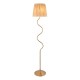 74510-001 Brushed Aged Brass Floor Lamp with Natural Raffia Tapered Shade