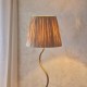 74510-001 Brushed Aged Brass Floor Lamp with Natural Raffia Tapered Shade