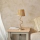 74511-001 Brushed Aged Brass Table Lamp with Natural Raffia Tapered Shade