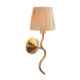 74513-001 Brushed Aged Brass Wall Lamp with Natural Raffia Tapered Shade
