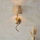 74513-001 Brushed Aged Brass Wall Lamp with Natural Raffia Tapered Shade