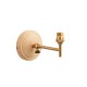 74528-001 - Base Only - Aged Brass & Wooden Wall Lamp