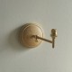 74528-001 - Base Only - Aged Brass & Wooden Wall Lamp