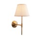 78667-001 Aged Brass Wall Lamp with Vintage White Shade