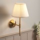 78667-001 Aged Brass Wall Lamp with Vintage White Shade