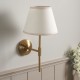 78667-001 Aged Brass Wall Lamp with Vintage White Shade