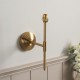 78667-001 Aged Brass Wall Lamp with Vintage White Shade