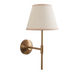 78667-001 Aged Brass Wall Lamp with Vintage White Shade