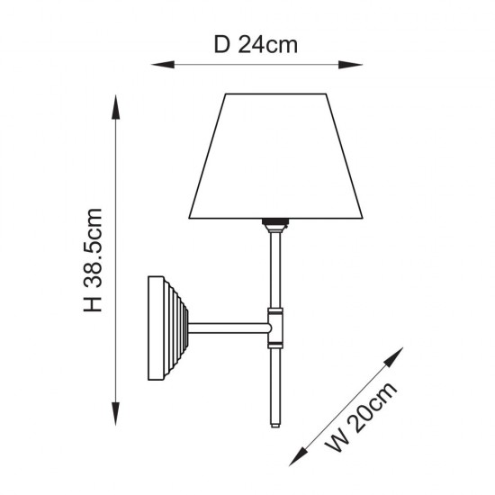 78667-001 Aged Brass Wall Lamp with Vintage White Shade